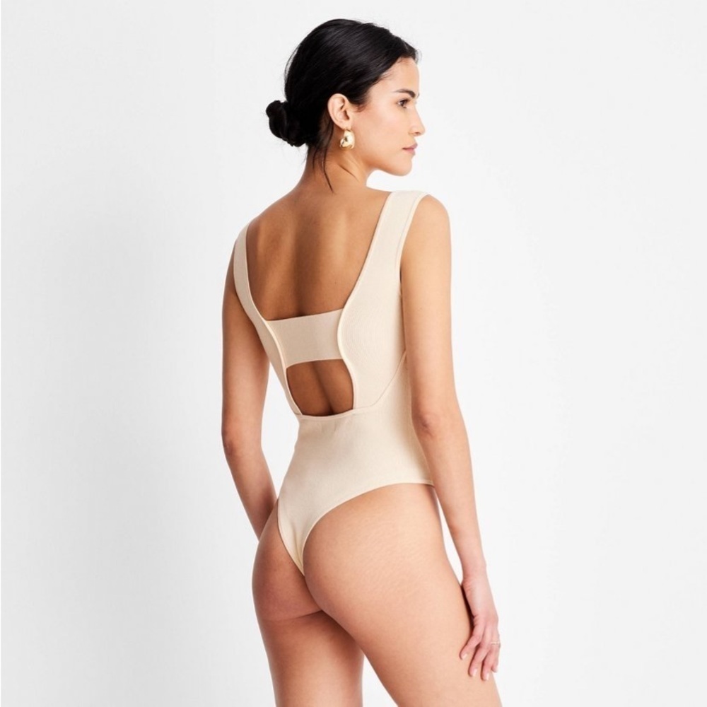 Women's Cut-Out Tank Bodysuit - Future Collective™ with Jenny K. Lopez Cream L